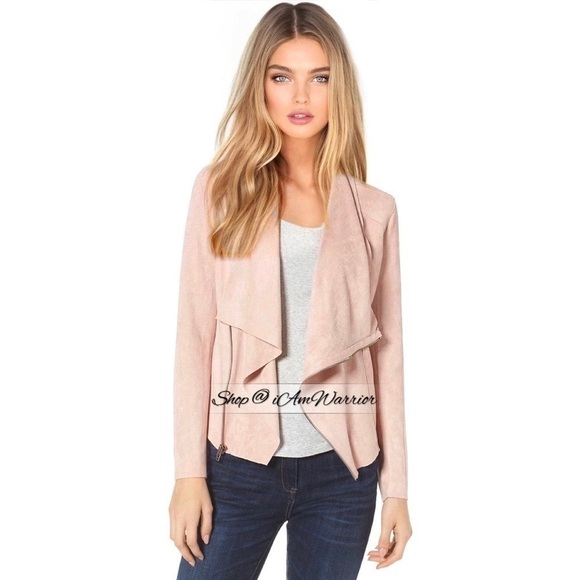 Blank NYC Jackets & Blazers - BlankNYC NWT blush rose faux suede spring draped jacket *shop@iamwarrior